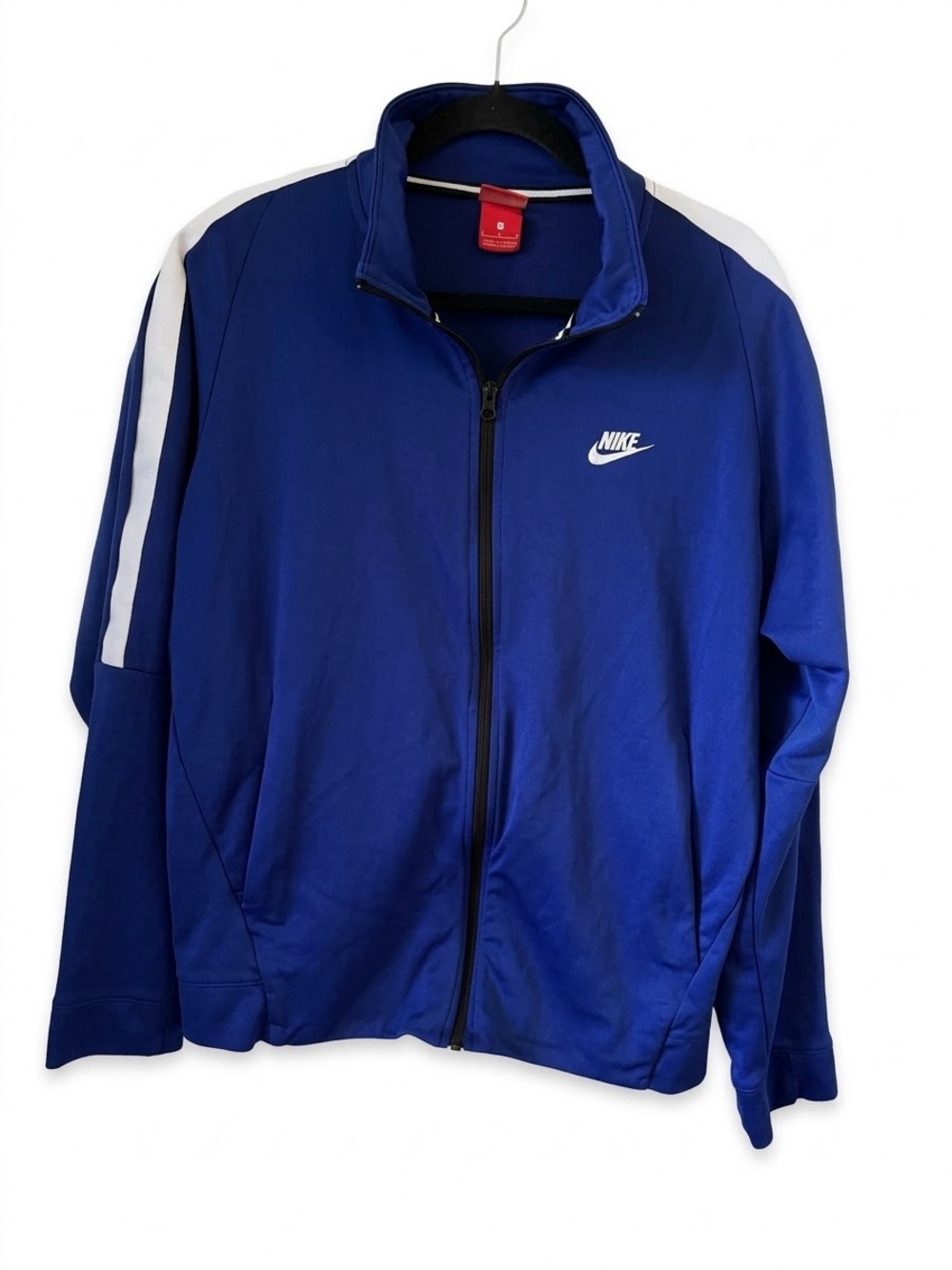 Nike Kids Boys Blue Track Full Zip Sweatshirt with White Stripe L 12/14
